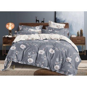 Сатиновая постель с цветочным принтом S522 , Евро