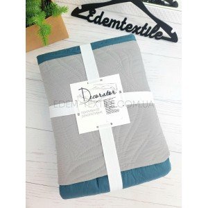 Покрывало Decorator паяное двустороннее Листья Изумрудный, 215х240