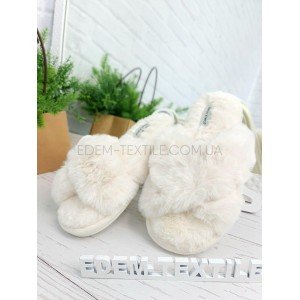 Тапки домашние меховые женские Перекрест 9837 Молочный, 41