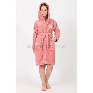 Махровый халат с капюшоном для девочки 33007 , Рост 164-170 (15-16 лет)