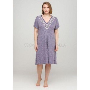 Ночнушка из Вискозы принт Горошек Батал 13125 Ночнушка из Вискозы принт Горошек Батал 13125
