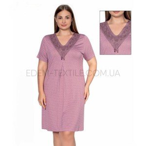 Вискозная сорочка принт Горошек Батал 13125