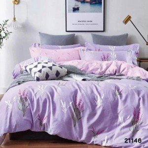 Постель с простынью на резинке ранфорс 21146 , Двуспальный