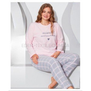 Флисовый женский комплект для полных 22511 Розовый, 4XL