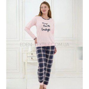 Пижама для девушек с манжетами на штанах 1602 Розовый, L