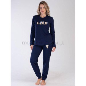 Женская байковый комплект Vienetta 310145 Self Темно-синий, L Женская байковый комплект Vienetta 310145 Self Темно-синий, L