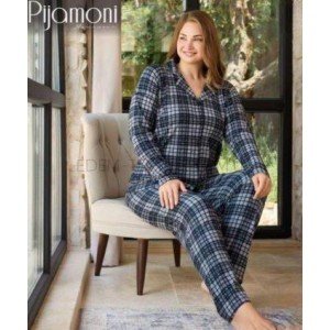 Пижама женская зимняя Рубашка и Брюки батал 5655 Серый, 4XL