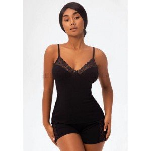 Кружевная пижама Шорты и Майка из вискозы 1351 Черный, 2XL