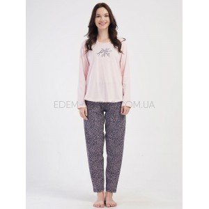 Женская Пижама трикотажная Батал Vienetta 0648 Розовый, 4XL
