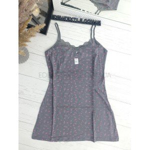 Летняя ночнушка на бретелях Листочки HNX Летняя ночнушка на бретелях Листочки HNX