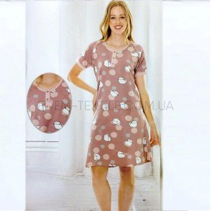 Ночнушка с коротким рукавом на пуговицах 4072
