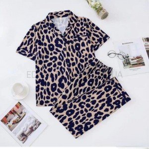 Пижама рубашка и штаны принт Леопард 6121-1 Леопард, L