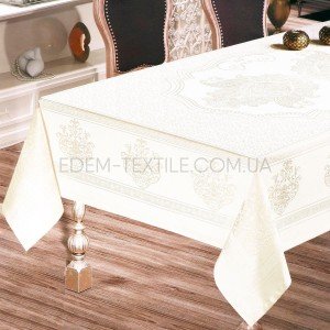 Красивая скатерть на стол Жаккард Tablecloth Mod 5 Кремовый, 110х160