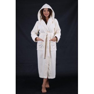 Халат женский длинный однотонный Nusa 3881 Кремовый, 2XL
